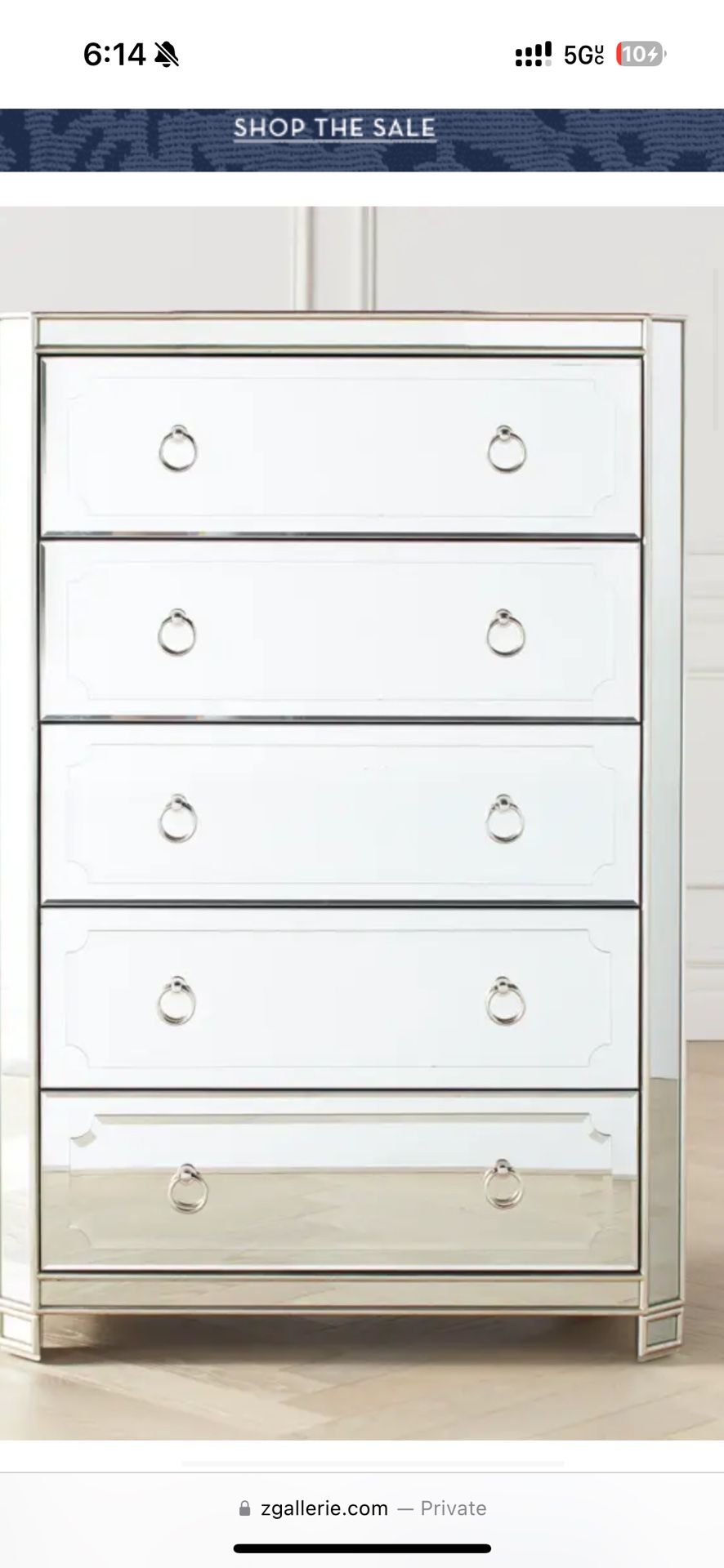 Beautiful Glass Dresser And Chest for Sale