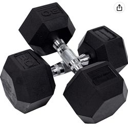  Tru Grit - 30-lb Hex Elite Dumbbell Single - Black/Silver (pair)