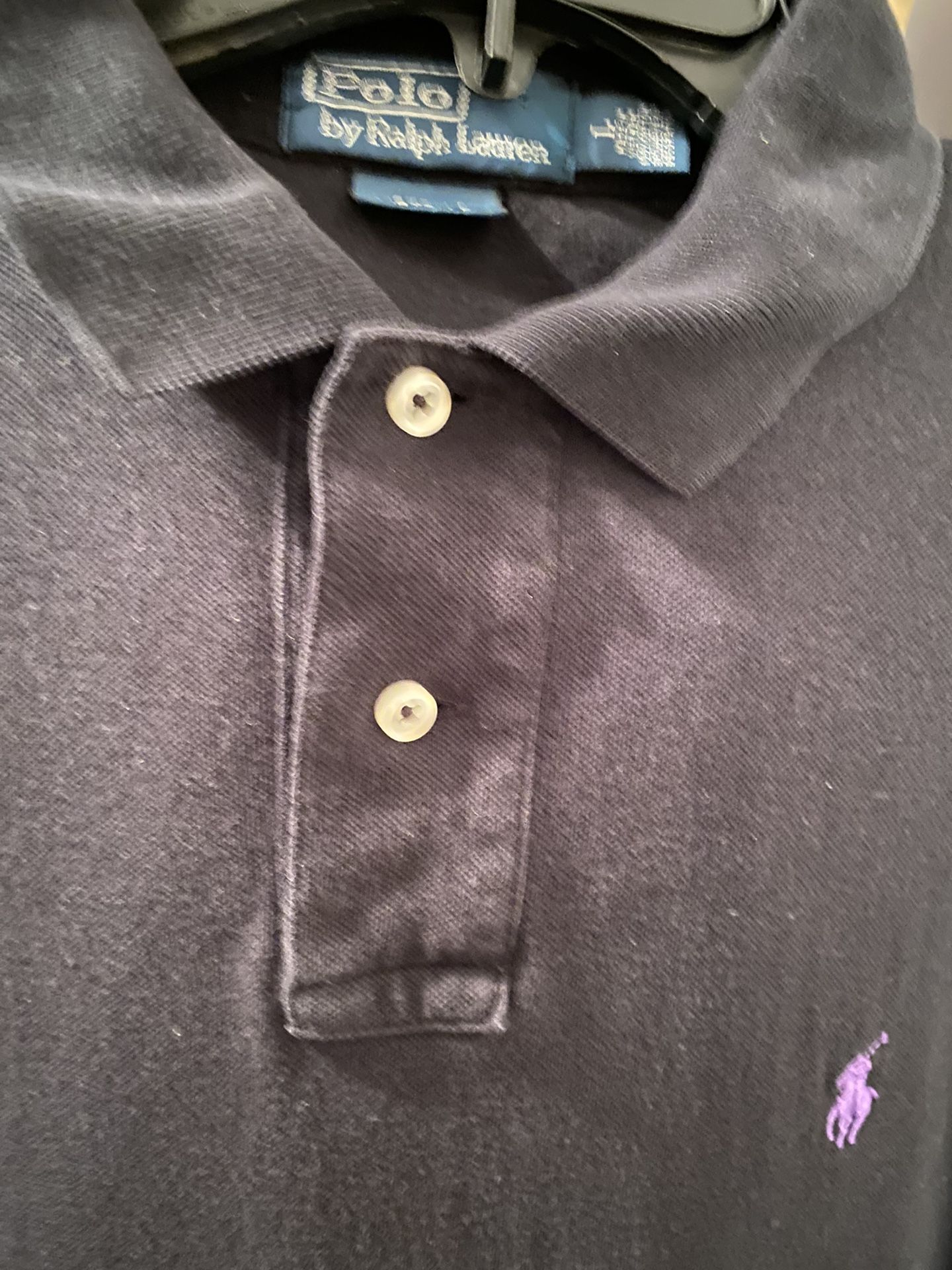 Ralph Lauren Polo Men’s Black Polo Shirt Sz Large Custom Fit 