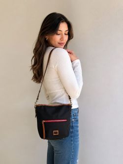 Dooney & Burke Black Nylon Crossbody Bag K(contact info removed)