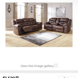 Leather Recliner Loveseat & Sofa 