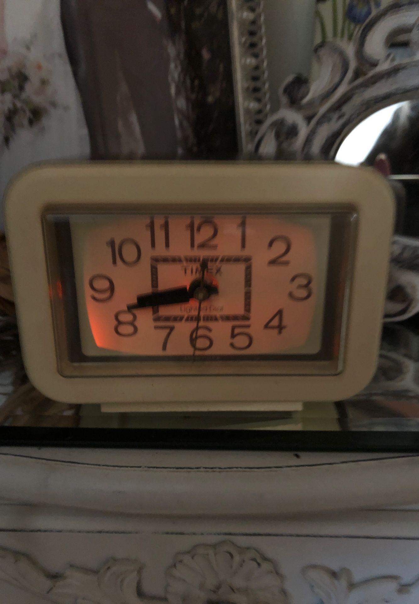 Vintage timex electric alarm clock, lights night