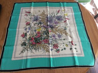 Vintage Italian silk floral print scarf