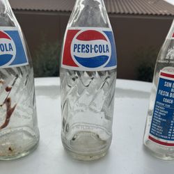Vintage Coke And Pepsi Bottles 