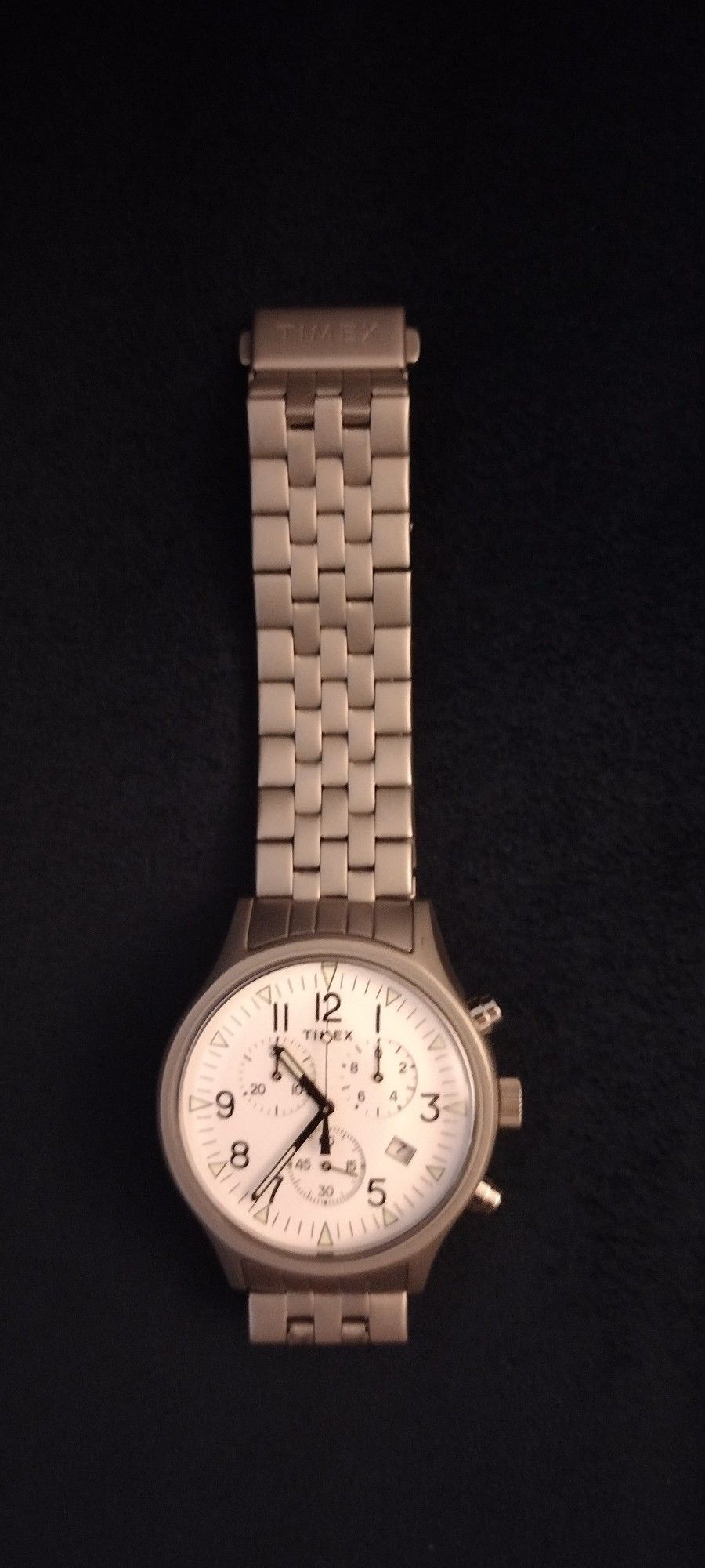NEW Timex Chronograph Brushed Steel watch / water resistant
