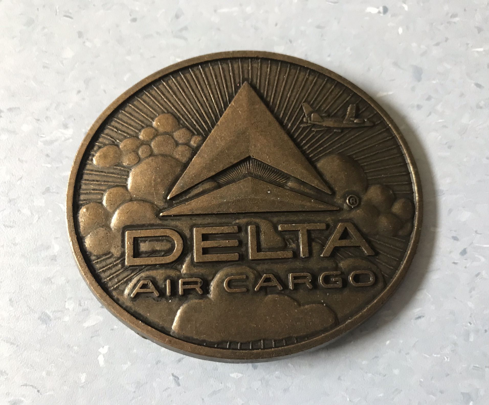 Brand New Delta Air Cargo Airlines A Vintage 1970s Brass Belt Buckle Old Stock