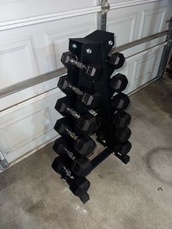 Dumbbell weights with weight rack