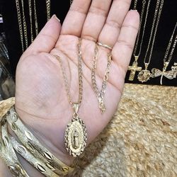 Cadena Oro Laminado Virgin De Guadalupe 