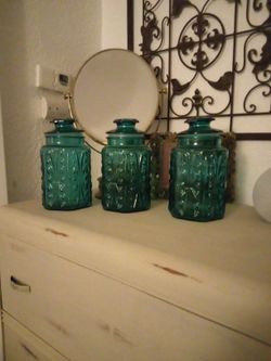 Blue Glass Canister