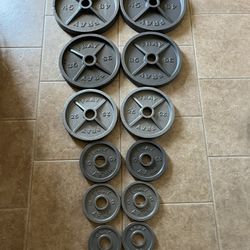 245lb Fray Fitness Olympic weight Plate Set