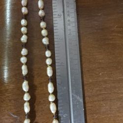 Vintage  Fresh Water Pearl And Garnet Necklace 