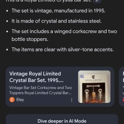 Vintage Crystal Bar Set $20 Obo 