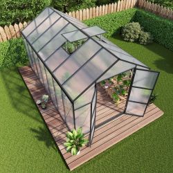 Newly marketed Gain height windproofaluminum greenhouse 8x14 FT Polycarbonate Greenhouse Raised Base and Anchor Aluminum Heavy Duty Walk-in Greenhouse