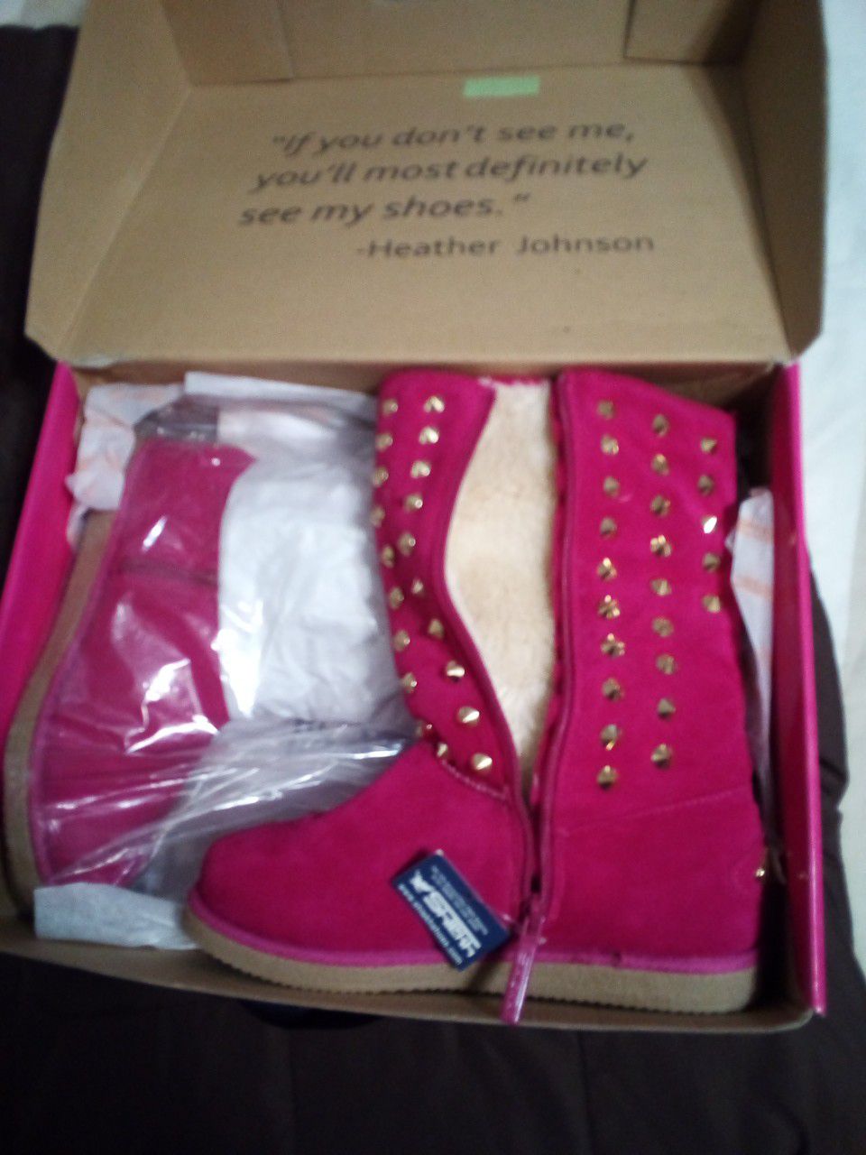 Shiekh Hot Pink Fur-Lined Boots size 9