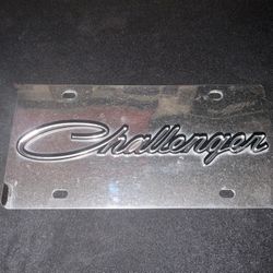 Dodge Challenger Classic 3D Logo on Chrome Stainless Steel License Plate