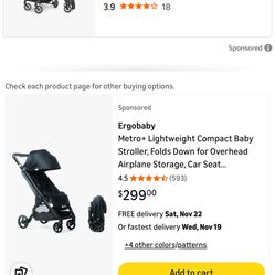 Ergobaby Metro  Compact Baby Stroller 