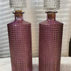 Vintage orchid/purple Decanters