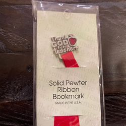 Pewter Ribbon Teacher Bookmark