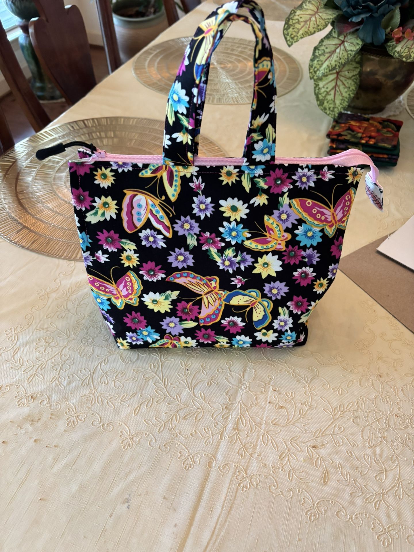 Lunch Bag , Cosmetic Bag - 10” X 8” - Fully Lined