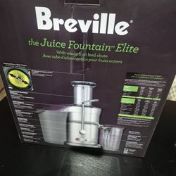 BREVILLE THE JUICE FOUNTAIN ELITE, IN PERFECT CONDITION LIKE NEW