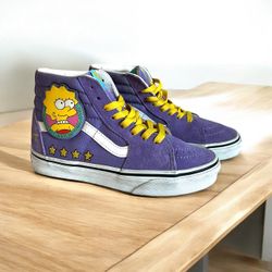 Vans Lisa Simpson 4 Prez Sk8 Hi The Simpsons Purple and yellow Vans 