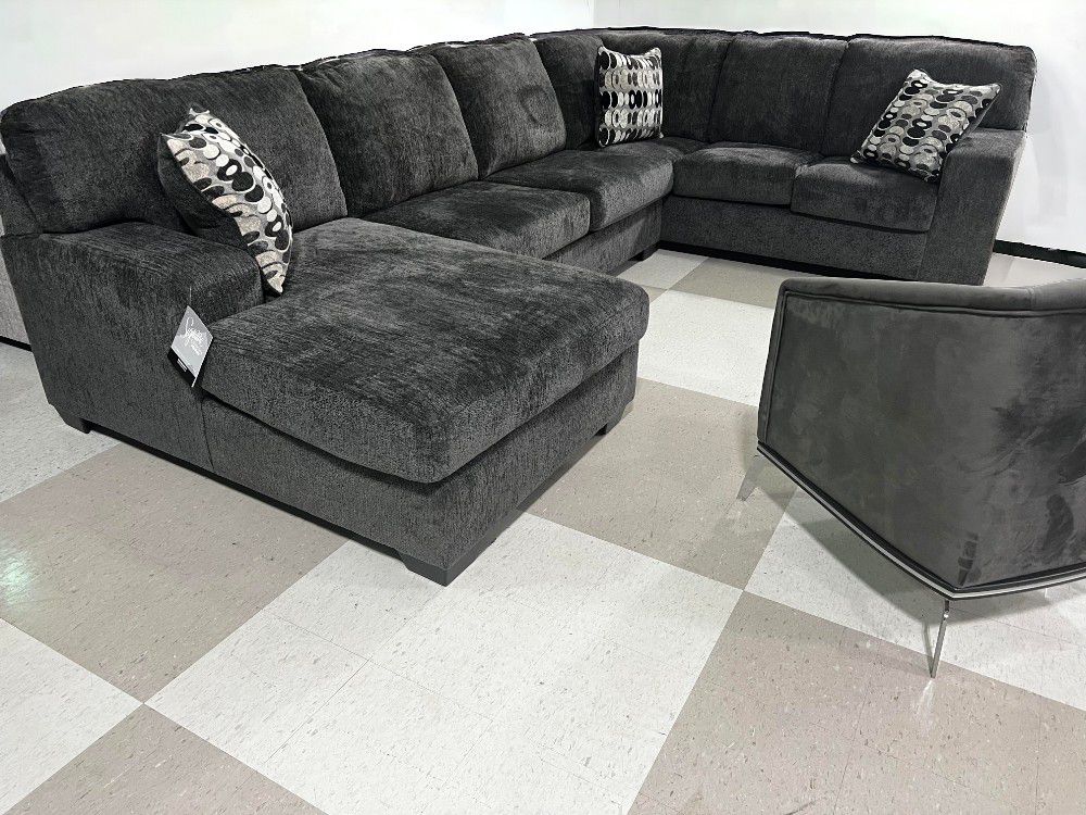Living Room Furniture Set 💥 Dark Gray Modular Sectional Couch With Chaise Set Right/Left Face 
