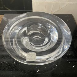 Miller Rogaska Lead Crystal Swirl Votive Candle Holder 4”