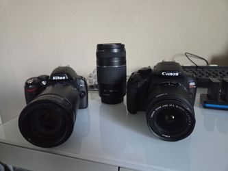 Canon Rebel T6 + Nikon D40 Camera Bundle — 3 Lenses & Accessories