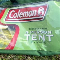 Coleman Crescent 4 Person Tent Brand New 9x9