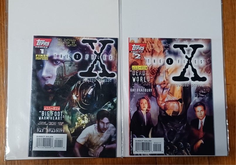 X Files Topps Issue 1 And 2 Digest Movie Show World Big Foot Warm Heart Comic