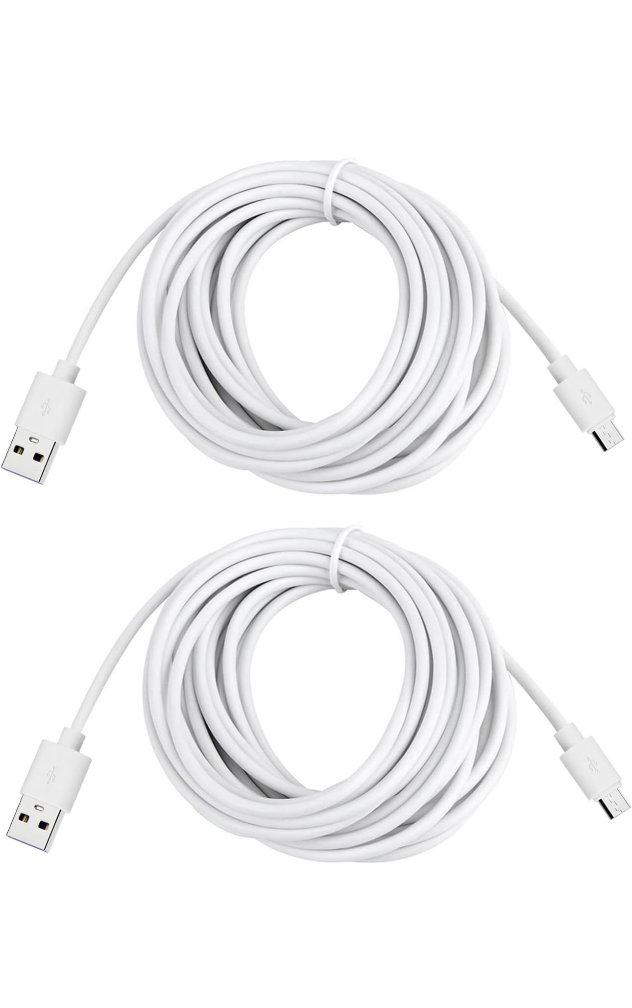 Charger Cord Replacement for Oculus Go, PS4 Controller, Xbox One - Micro USB Extension Cable for Power, 13ft, 2-Pack