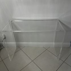 Modern Acrylic Console Table Transparent Narrow Side Table