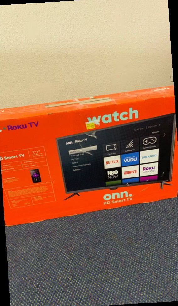 Onn Smart Tv 32 inches All new with warranty Open Box TV ROKU control