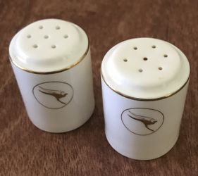 Qantas Airline (1st class) Wedgwood Salt & Pepper Shakers with Kangeroo