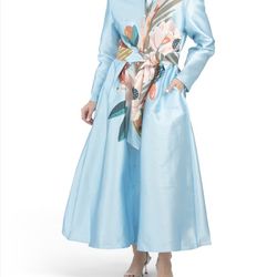 NANCY YANG Bouquet Print Button Front Maxi Dress