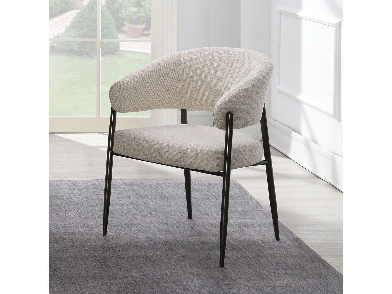 Jirina Beige/Black Arm Chair (Set of 2)