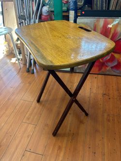Vintage teak folding tray table