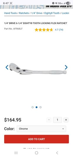 1/4" Drive Eighty8 Tooth Locking Flex Ratchet