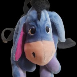 Vntg Eeyore Plush Backpack Disney 