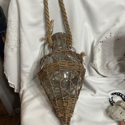 Wicker WRAPPED HANGING WINE WATER FLASK 