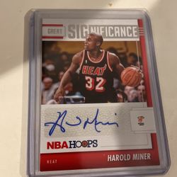 Harold Miner Autographed basketball card Miami Heat