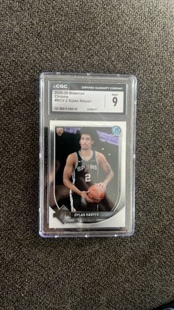 Dylan Harper Rookie Card Bowman Chrome CGC 9