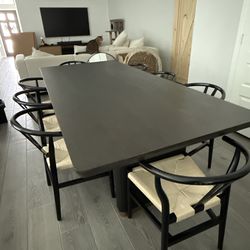 Modern Dining Table + 6 Chairs – 96” High Fashion