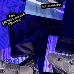 2020 Jordan 4 black cats size 10