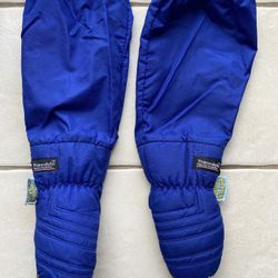 L-BOW Blue Thinsulate Mittens - kids size ~age 2-6