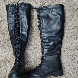 New Black Knee High Boots