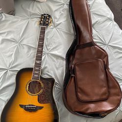 Keith Urban 2013 Sunburst Acoustic Guitar And Leather Carrying Case 