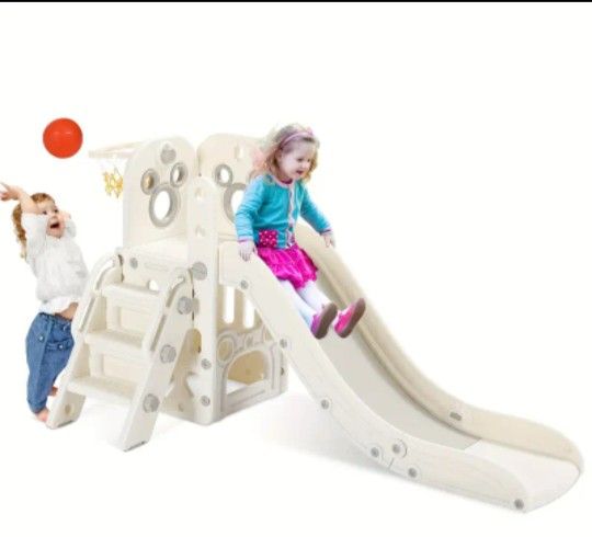 Brand New In Box π¦ π€π©Ά Toddler Slide With Basketball π Hoop And Storage