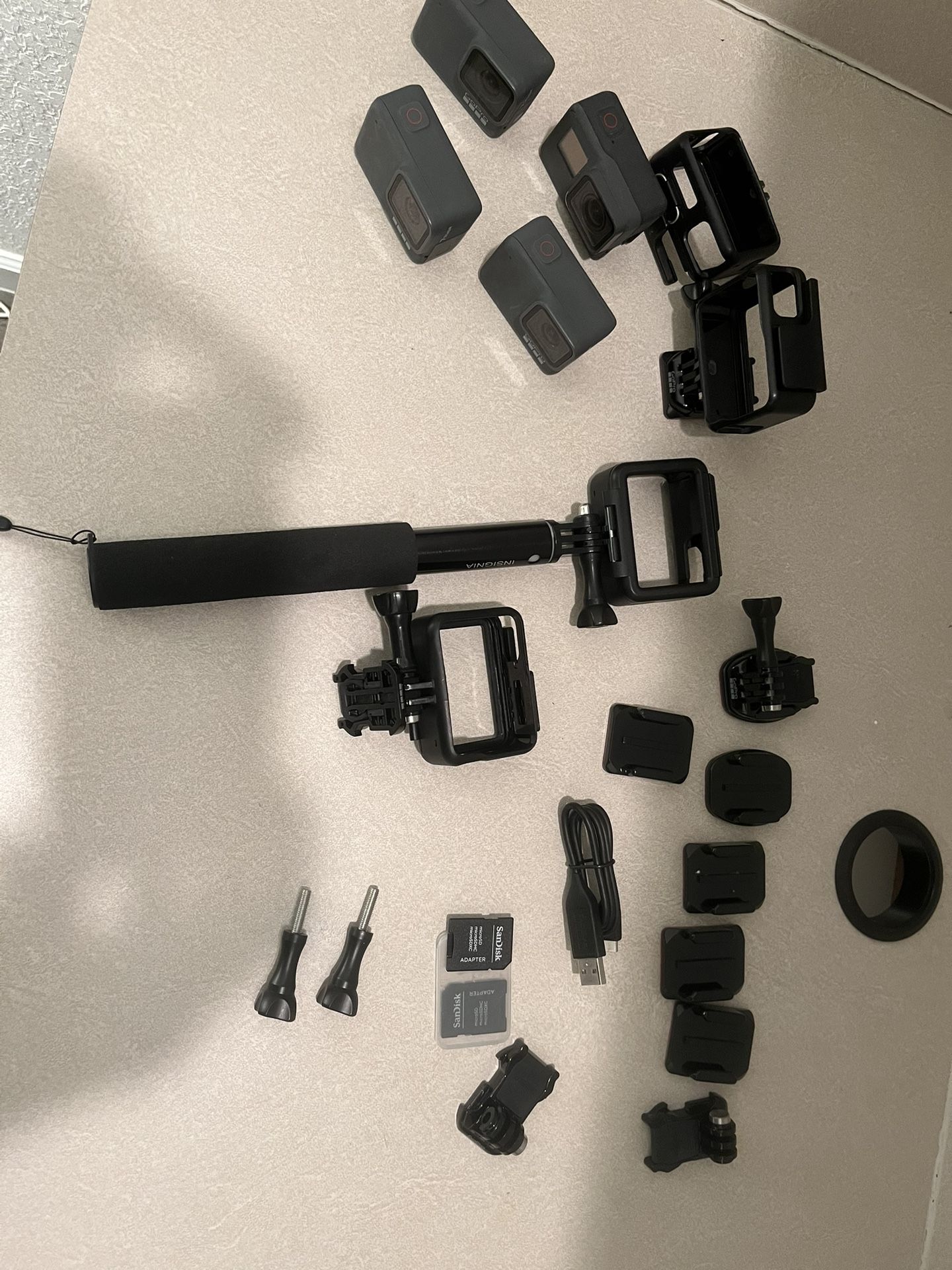 4 GoPros & Accessories