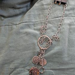 Brand New Paparazzi Silver Circle Necklace And Earring Set 